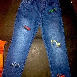 Boys Boden construction embroidered jeans. Sz 5